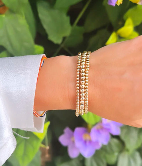 3MM Gold Ball Bracelet